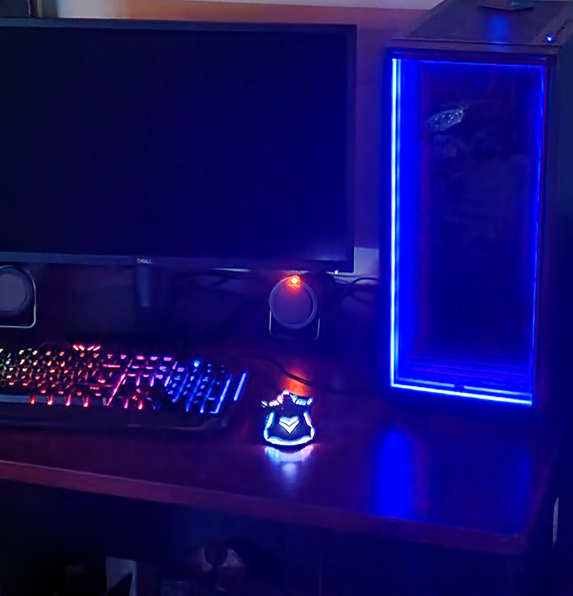 Completed custom gaming PC with RGB lighting and cable-managed interior